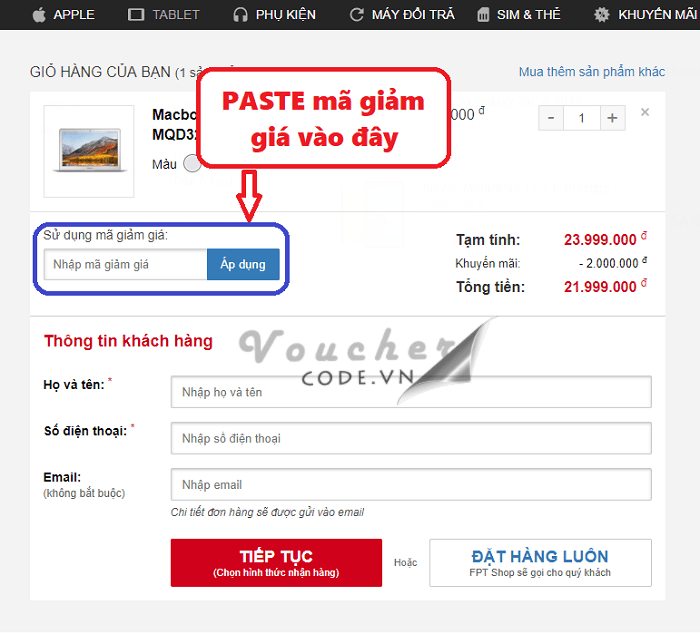 ma giam gia fpt shop moi nhat Mã giảm giá FPT Shop