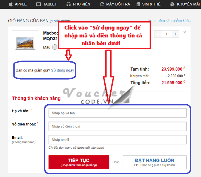 ma giam gia fpt shop Mã giảm giá FPT Shop