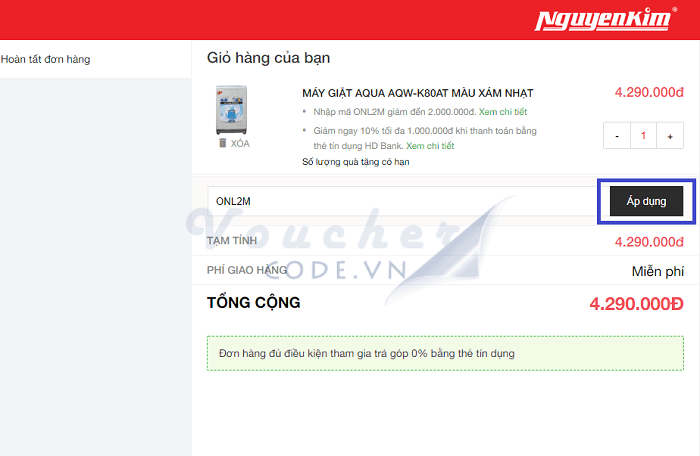 mã giảm giá Nguyễn Kim, voucher Nguyễn Kim, mã khuyến mãi Nguyễn Kim