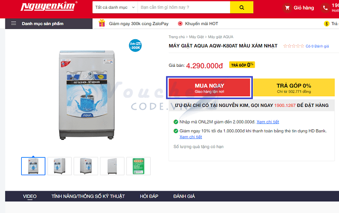 mã giảm giá Nguyễn Kim, voucher Nguyễn Kim, mã khuyến mãi Nguyễn Kim