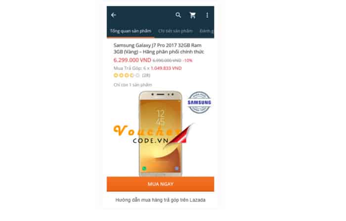 Hướng dẫn các bước mua trả góp trên Lazada