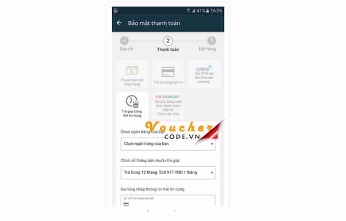 Hướng dẫn các bước mua trả góp trên Lazada