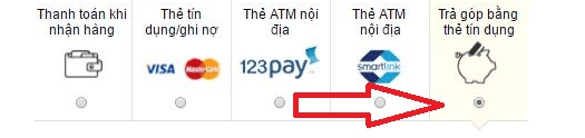 Huong dan mua tra gop tren Lazada9 Chọn thanh toán bằng thẻ tín dụng
