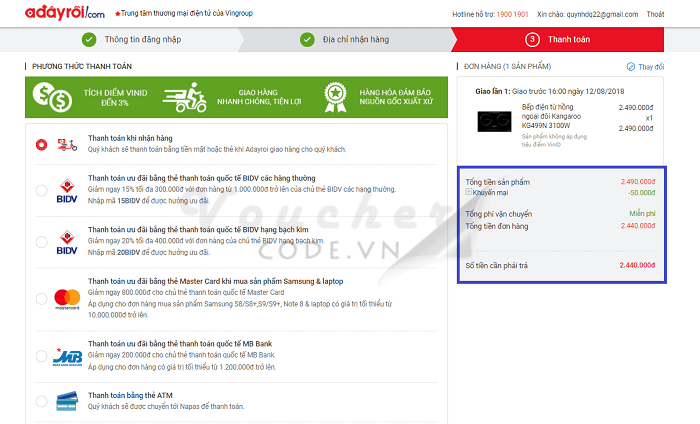mã giảm giá adayroi, voucher adayroi, mã khuyến mãi adayroi