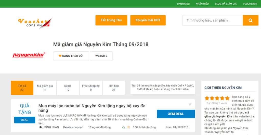 Tìm kiếm mã giảm giá