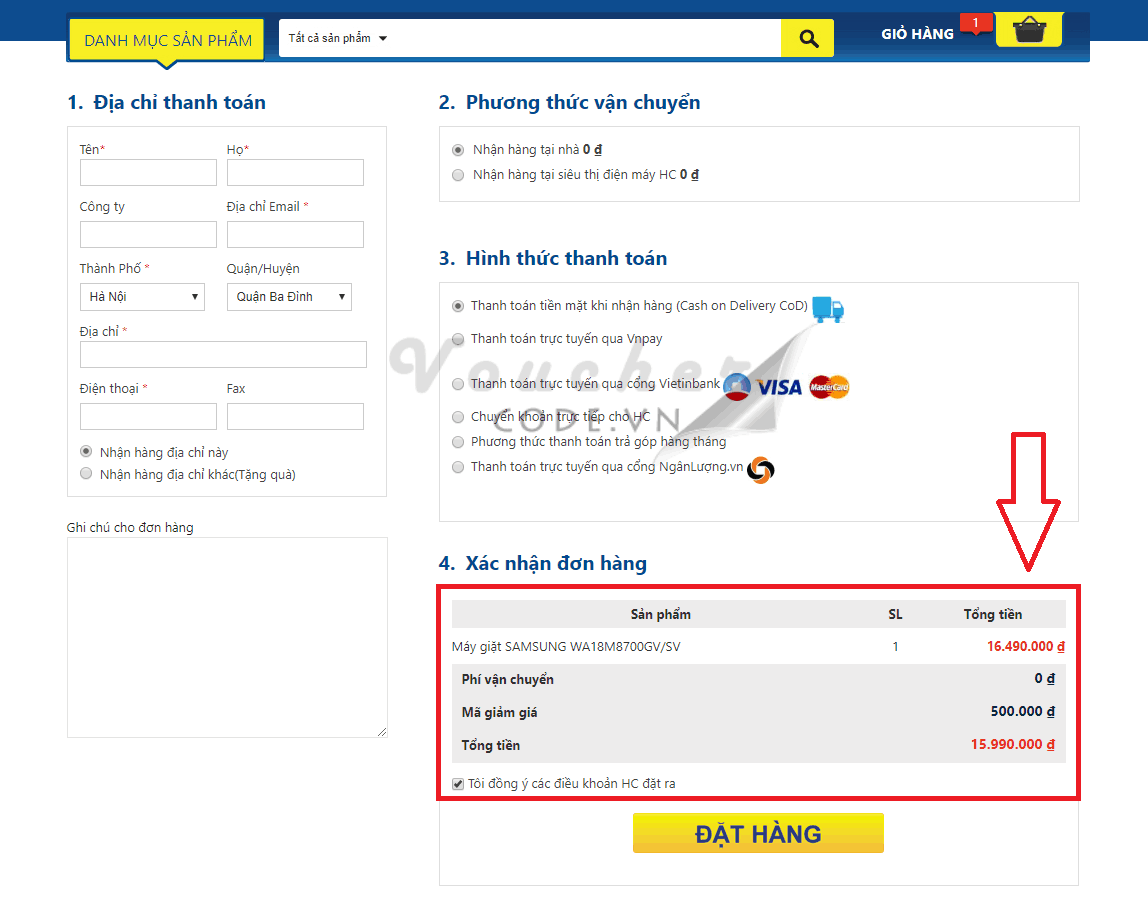 Mã giảm giá HC, voucher HC, mã khuyến mãi HC