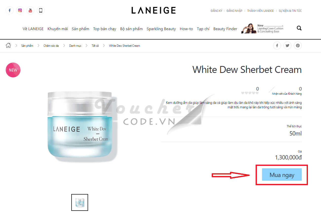 ma giam gia laneige tot nhat Mã giảm giá LANEIGE, voucher LANEIGE, mã khuyến mãi LANEIGE