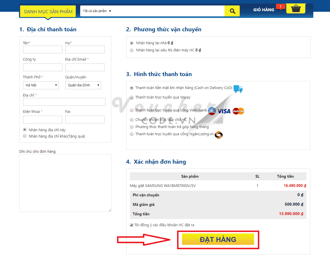 Mã giảm giá HC, voucher HC, mã khuyến mãi HC