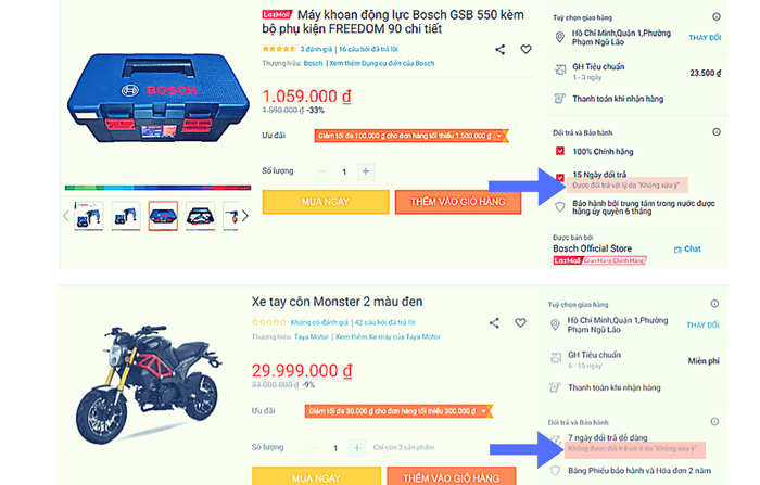 Cach doi tra hang tren lazada 3 Cách đổi trả hàng trên Lazada