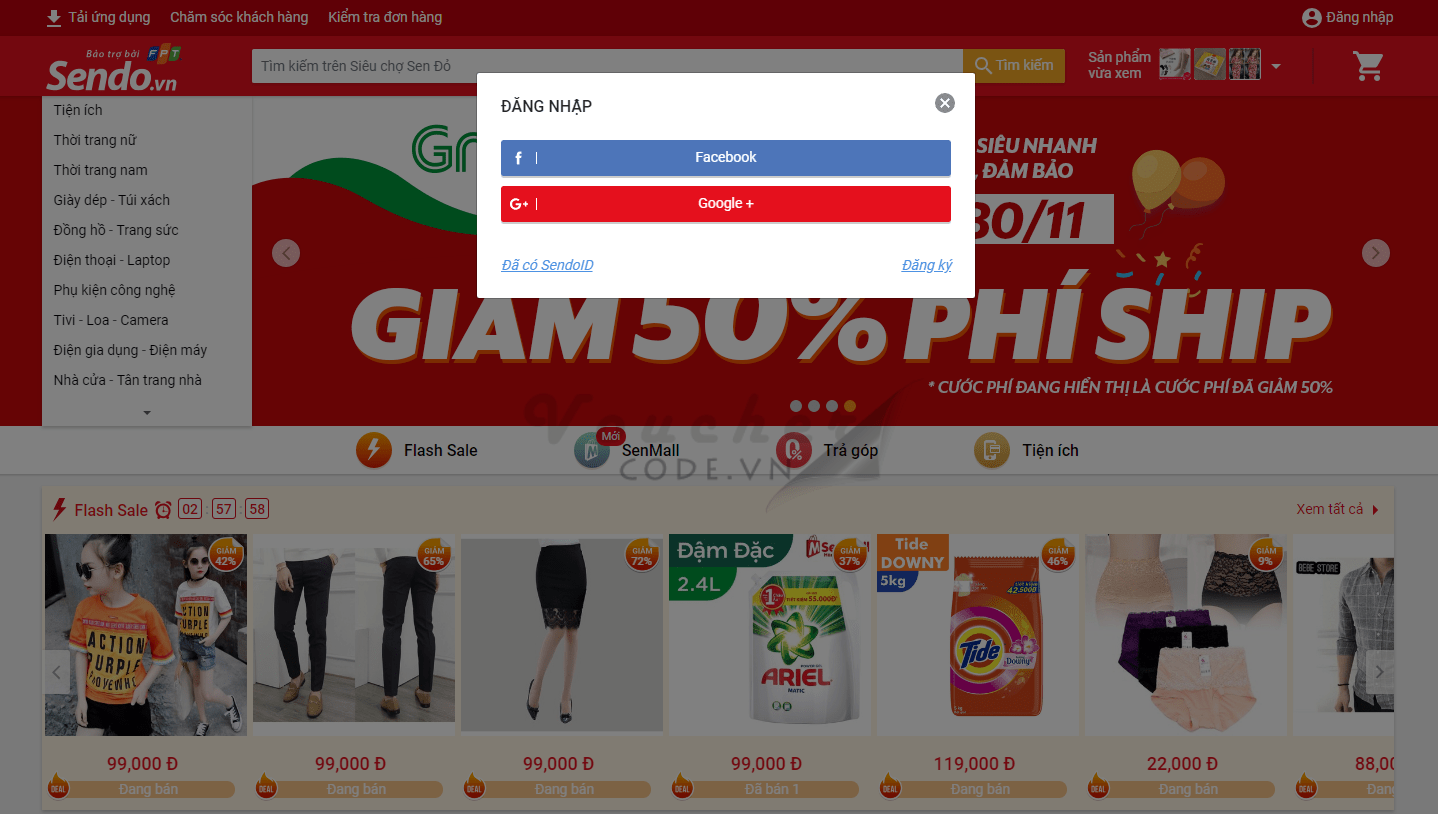 ma giam gia sendo 50k Mã giảm giá Sendo