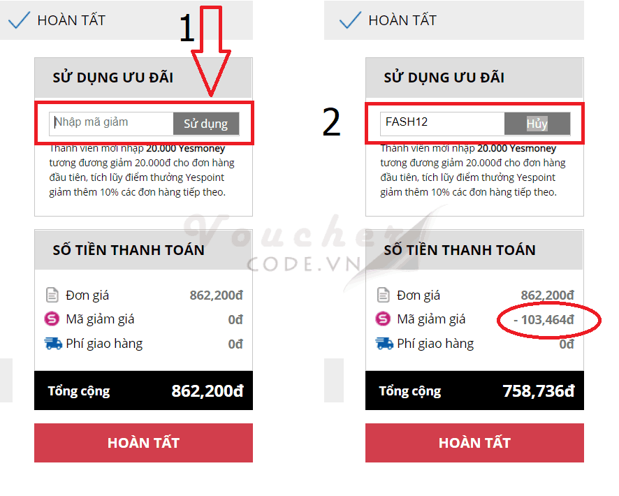 ma giảm giá yes24