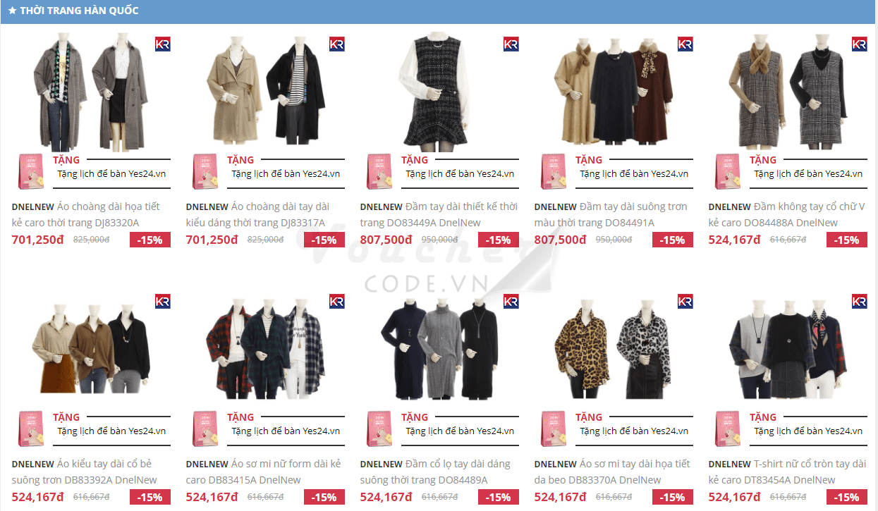 Hình ảnh sản phẩm bán tại Yes24