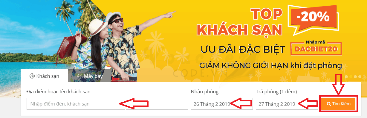 Huong dan dat phong ve may bay vntrip 2 Hướng dẫn đặt phòng khách sạn / vé máy bay trên VnTrip