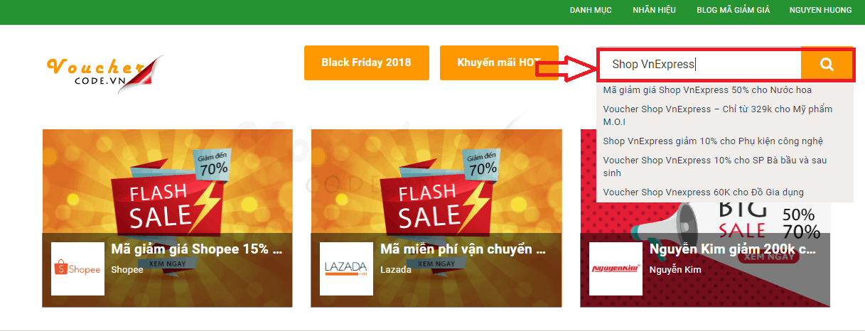huong dan lay ma giam gia shop vnexpress 1 Hướng dẫn lấy mã giảm giá Shop VnExpress