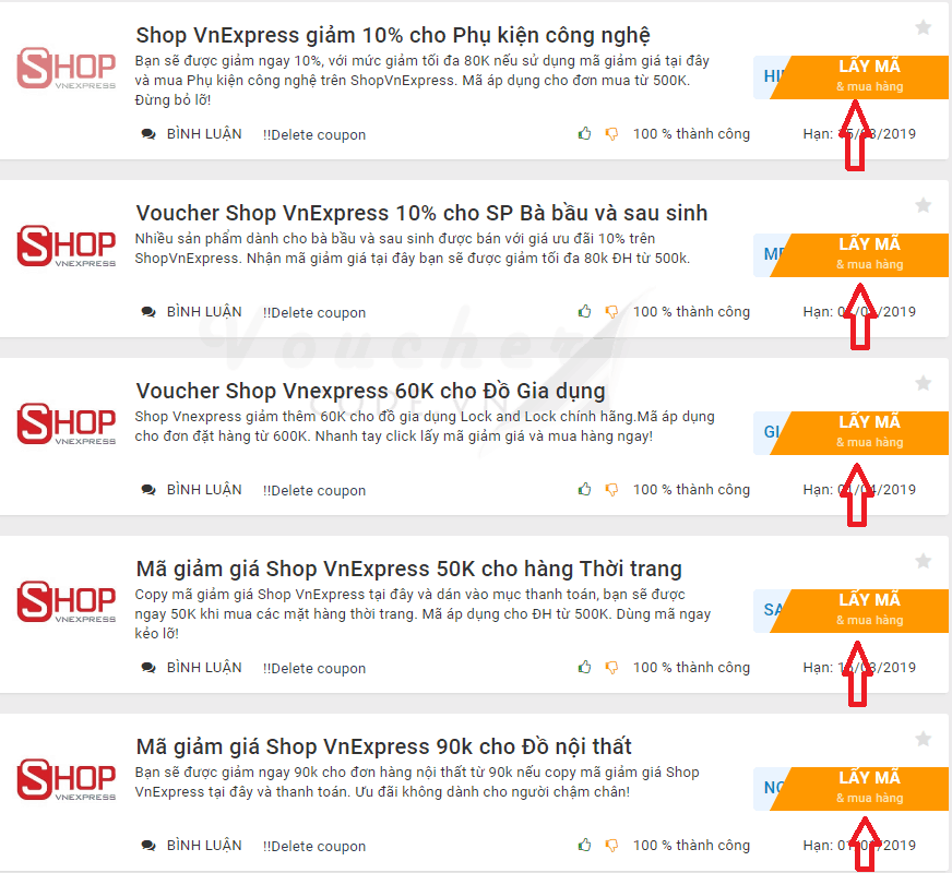 huong dan lay ma giam gia shop vnexpress 2 Hướng dẫn lấy mã giảm giá Shop VnExpress