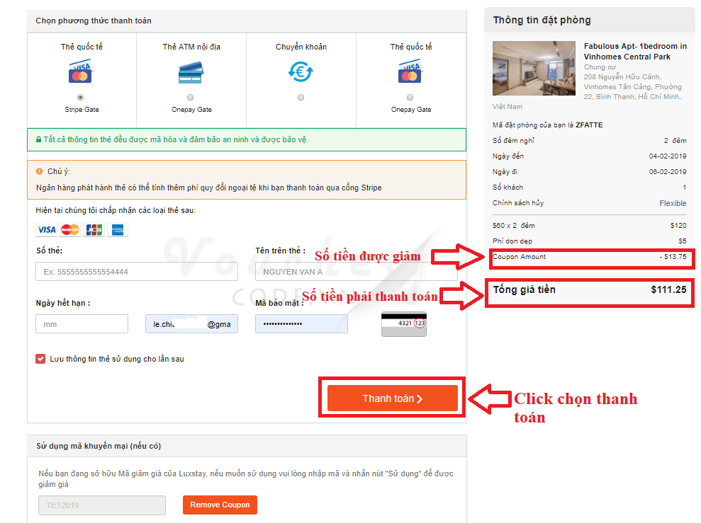 Mã giảm giá Luxstay, tặng voucher đặt phòng khách sạn 1triệu 