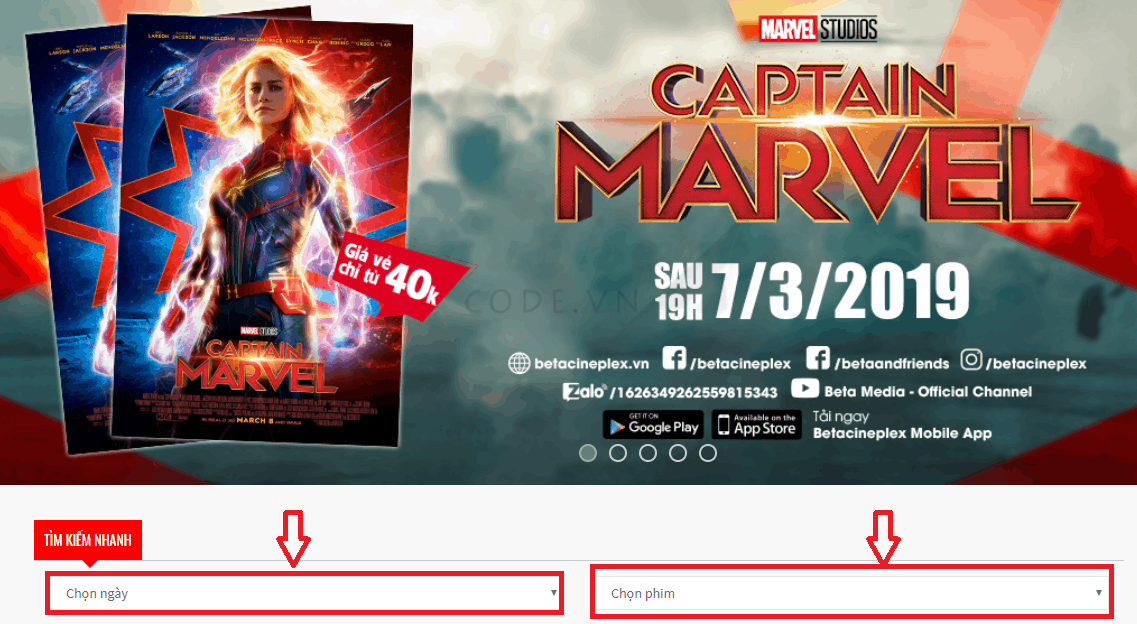 Huong dan dat ve xem phim tren beta 1 Mã giảm giá Beta Cineplex, mua vé xem phim chỉ với 45K