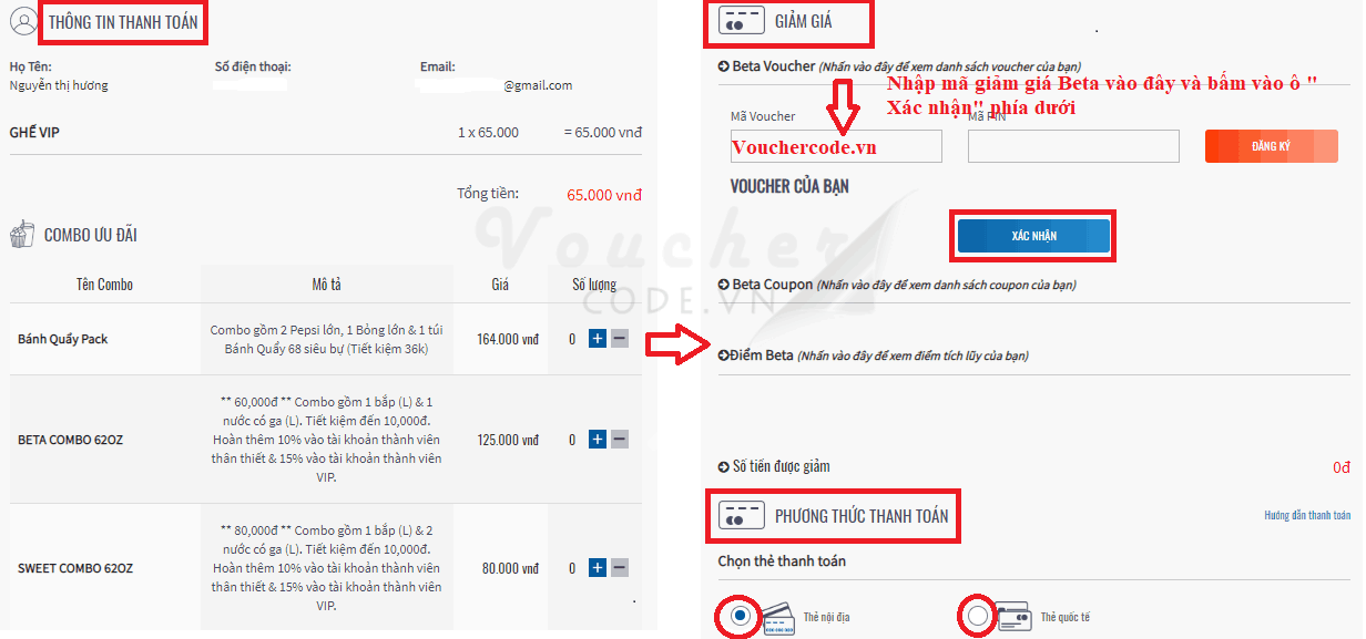 Huong dan dat ve xem phim tren beta 6.1 Mã giảm giá Beta Cineplex, mua vé xem phim chỉ với 45K