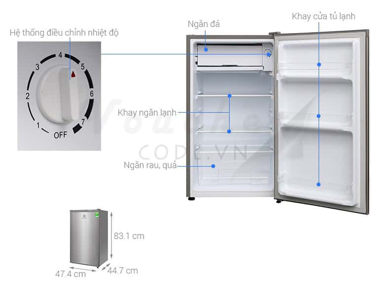 top 5 tu lanh mini duoi 3 trieu Electrolux EUM0900SA 92 l%C3%ADt 2 Top 5 tủ lạnh dưới 3 triệu đáng mua nhất hiện nay
