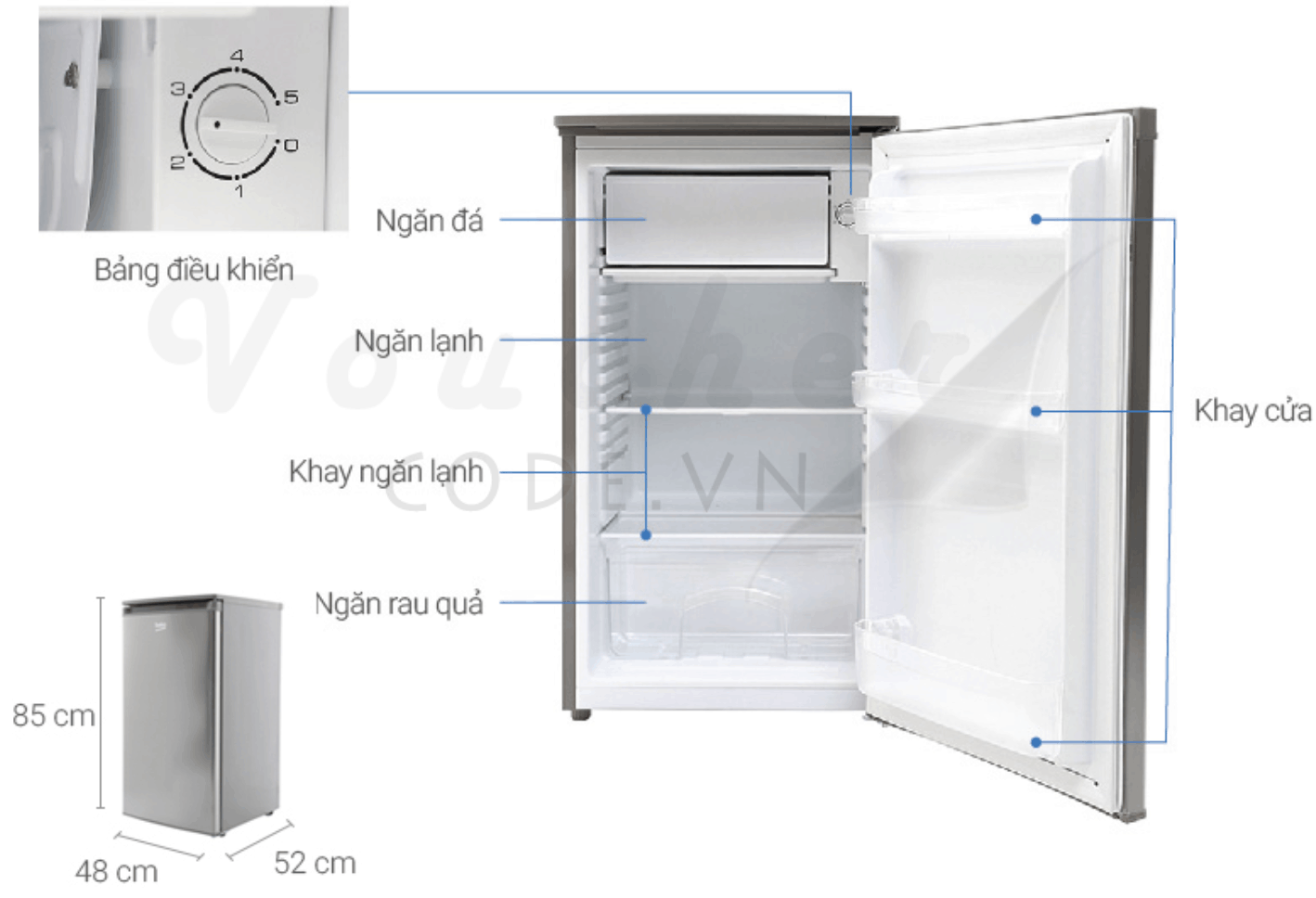 top 5 tu lanh mini duoi 3 trieu tu lanh beko 2 Top 5 tủ lạnh dưới 3 triệu đáng mua nhất hiện nay