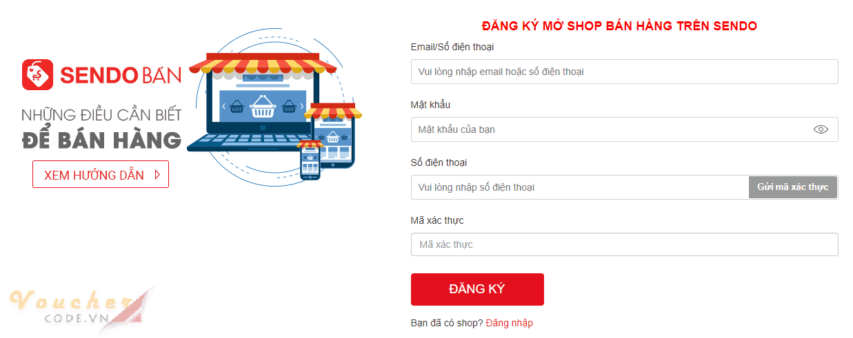 Huong dan cac buoc dang ky ban hang tren sendo 1