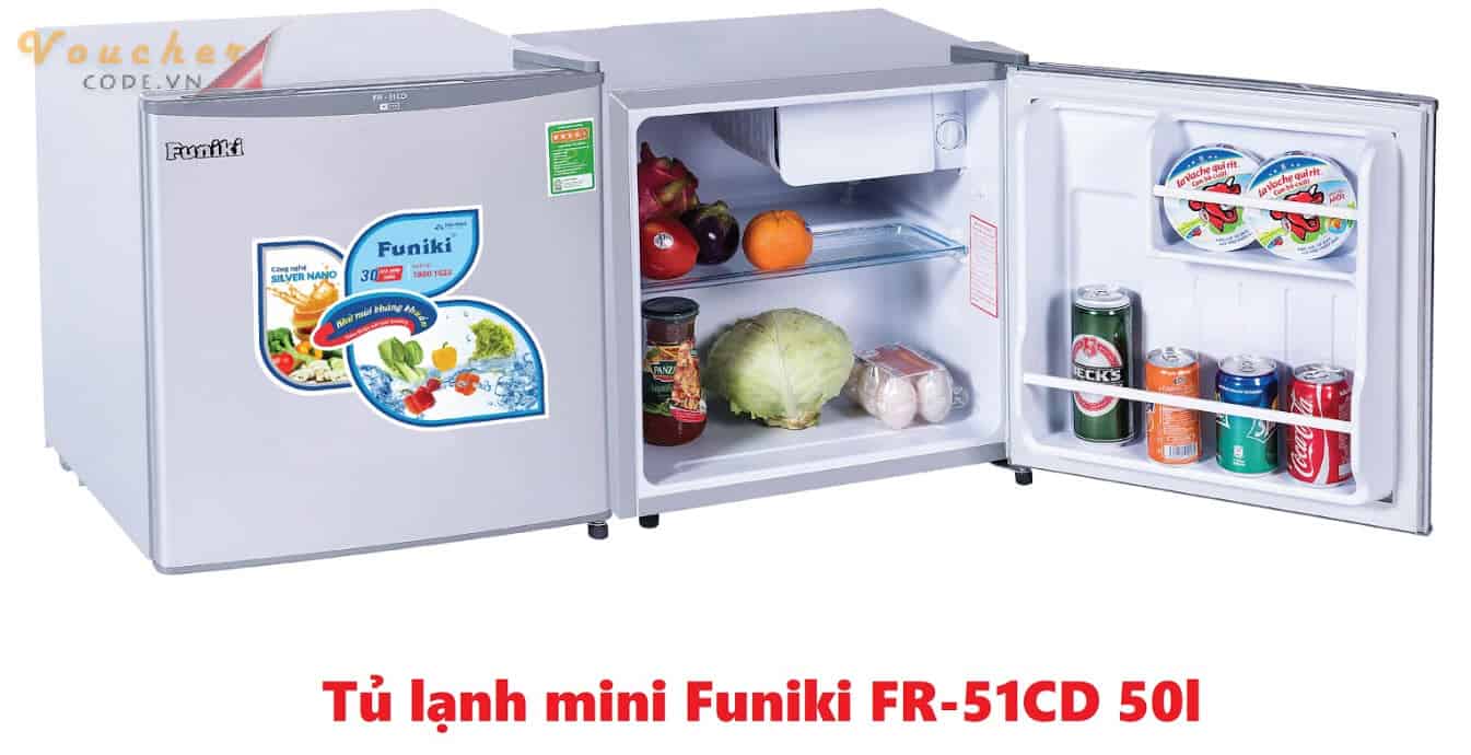 Top 5 tu lanh mini 50 lit 3 Tủ lạnh mini Funiki FR-51CD