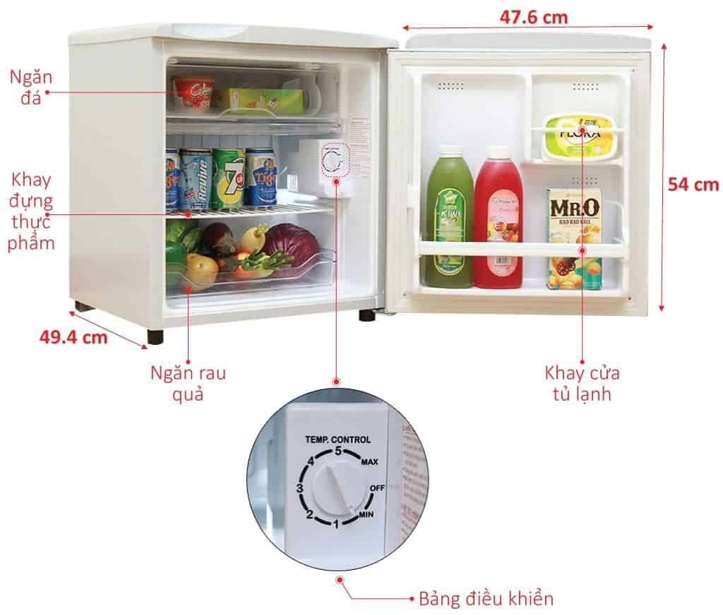 Top 5 tu lanh mini co ngan da Aqua 50 l%C3%ADt AQR 55AR e1567066067365 Tủ lạnh AQUA 50 lít AQR-55AR