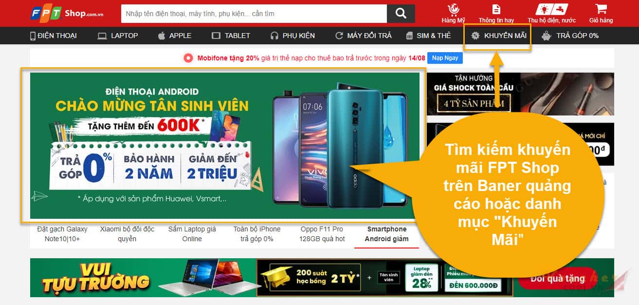 Cách lấy mã giảm giá FPT Shop