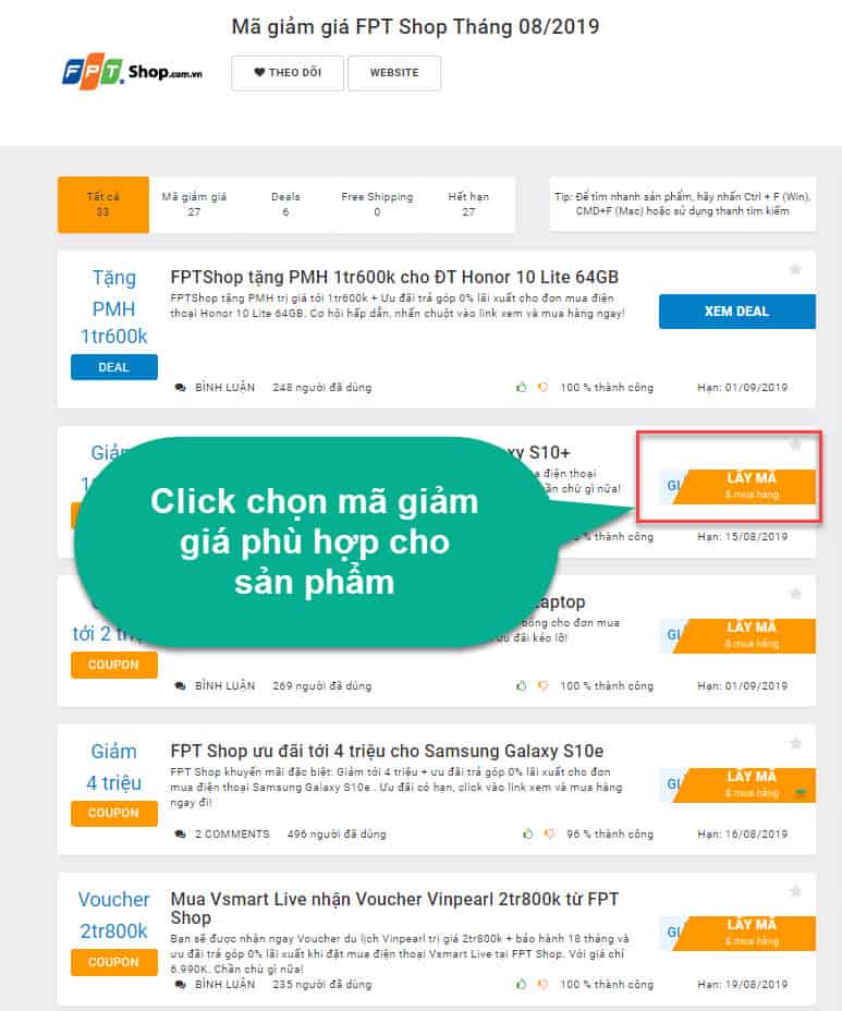 Lấy mã giảm giá FPT Shop trên Giamgiatructuyen.com