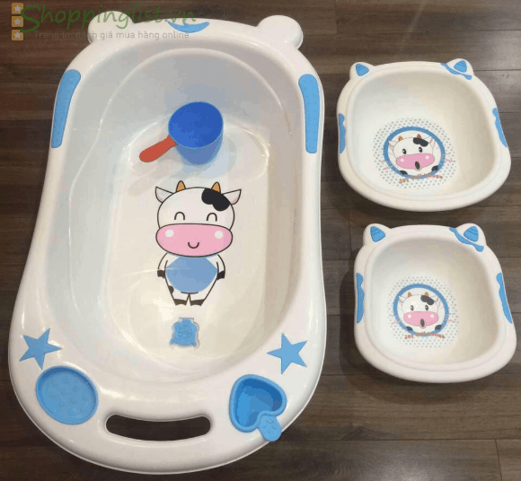 Chau tam cho be loai nao tot 10 bo sua Chậu tắm con bò sữa