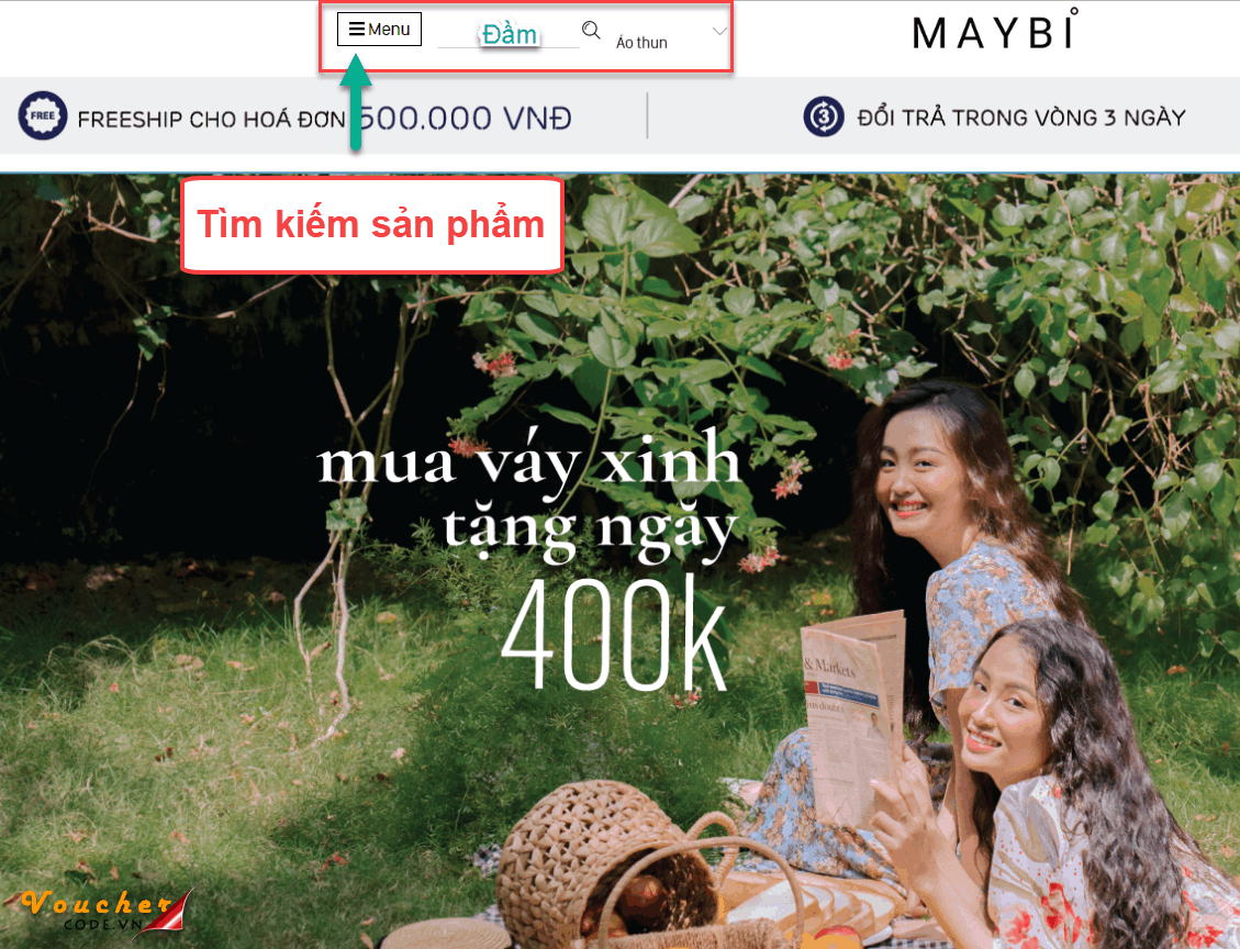 Hướng dẫn đặt hàng trên Maybi.com