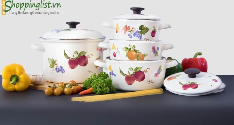 Noi hap cach thuy 3 Nồi hấp hoa hồng tráng men