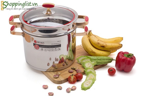 Noi hap cach thuy 4 Nồi hấp inox Elmich EL5585