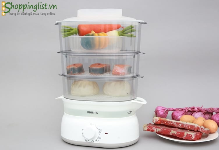 Noi hap cach thuy 5 Nồi Hấp Philips HD9125