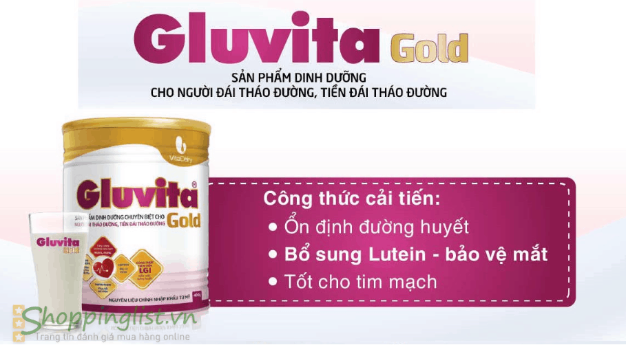 Top 7 sua cho nguoi bi tieu duong tot nhat hien nay 5 Sữa Gluvita Gold