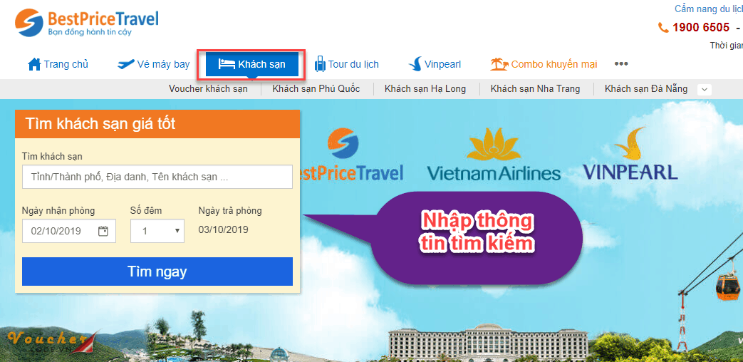 2. Huong dan dat phong tren bestprice 1 Hướng dẫn đặt phòng khách sạn trên Bestprice