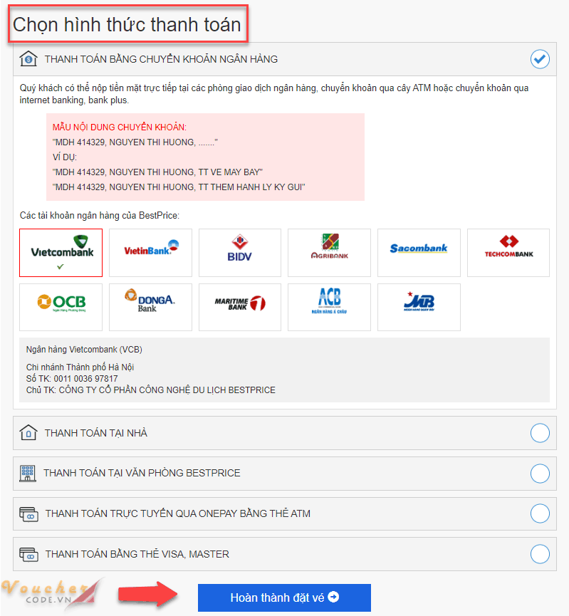 Huong dan dat ve may bay tren bestprice 4 Hướng dẫn đặt vé máy bay trên Bestprice