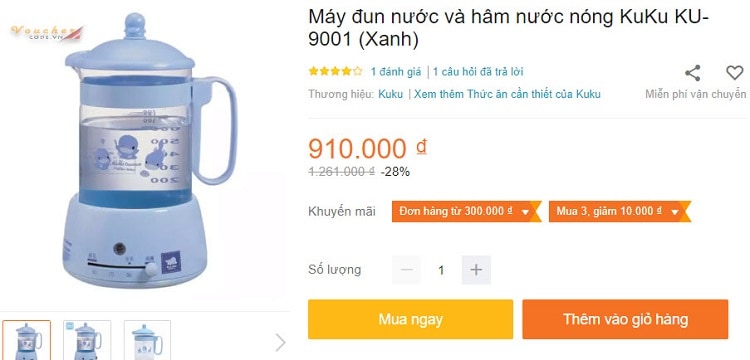 Máy hâm sữa KuKu KU-9001