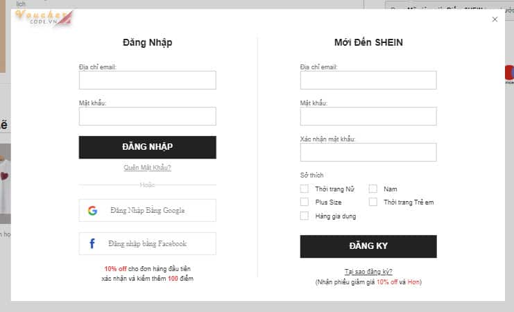 Hướng dẫn mua hàng trên Shein.vn