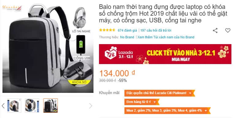 balo nam dep 6 Balo nam Lazada