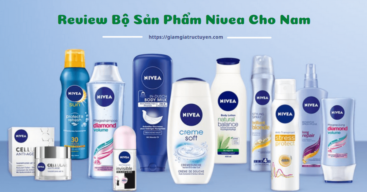 Trọn Bộ 5 Sản Phẩm Nivea Chăm Sóc Da Mặt Và Body Nam