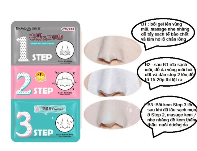 gel lot mun sieu dinh 12 Miếng dán lột mụn 3 bước Bioaqua