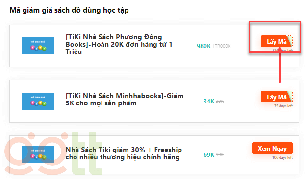 ap dung ma giam sach tiki