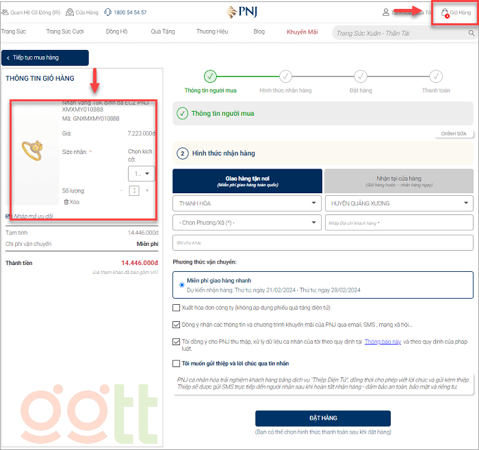 cach su dung ma giam gia pnj b2