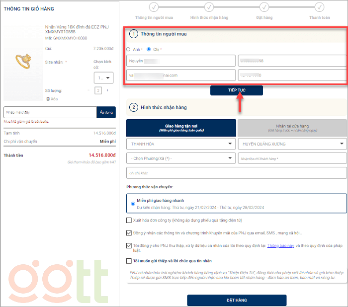 cach su dung ma giam gia pnj b4