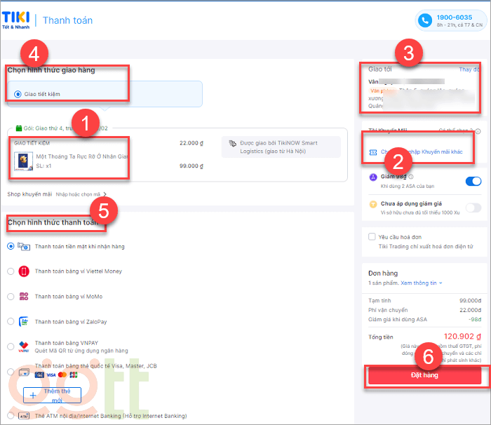 cach su dung ma giam gia tiki b6