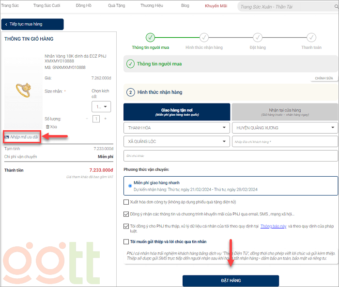 hoan tat don hang pnj