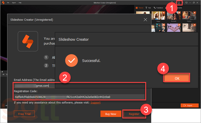 aiseesoft slideshow creator nhan day du chuc nang
