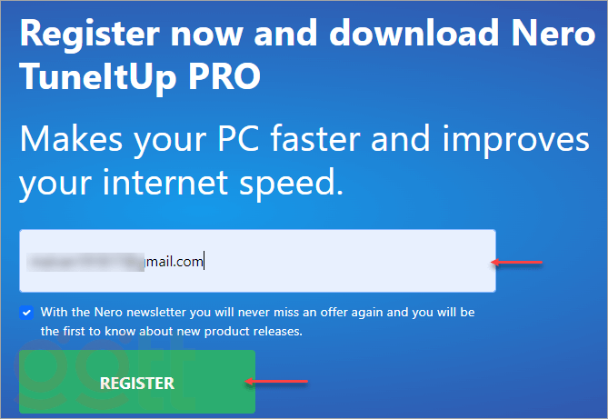 nero tuneitup phan nhap email