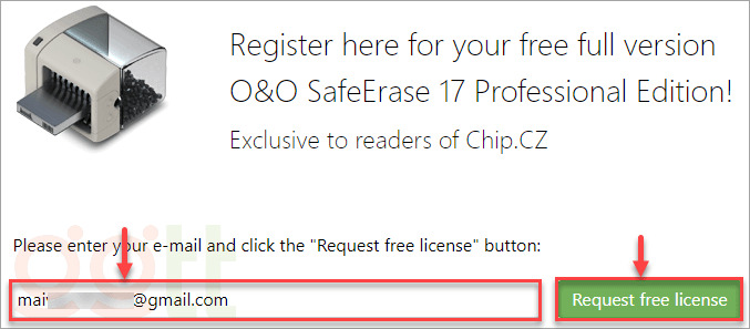 o o safeerase 17 professional nhan email
